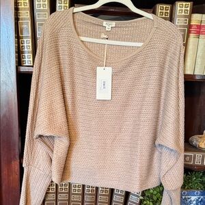 dylan Textured Scoop-Neck Sweater in Dusty Rose